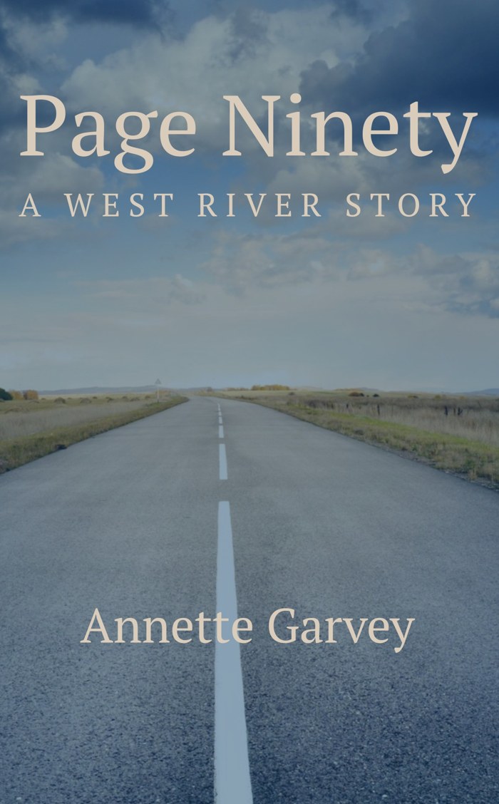 Page Ninety cover — a two-lane highway under a big cloudy sky